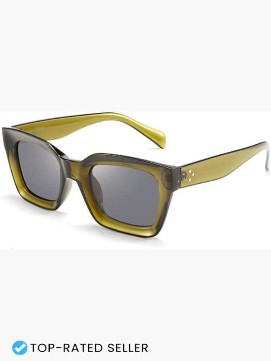 Classic Square Sunglasses Chunky Thick Frame UV Protection Retro Vintage main image 6
